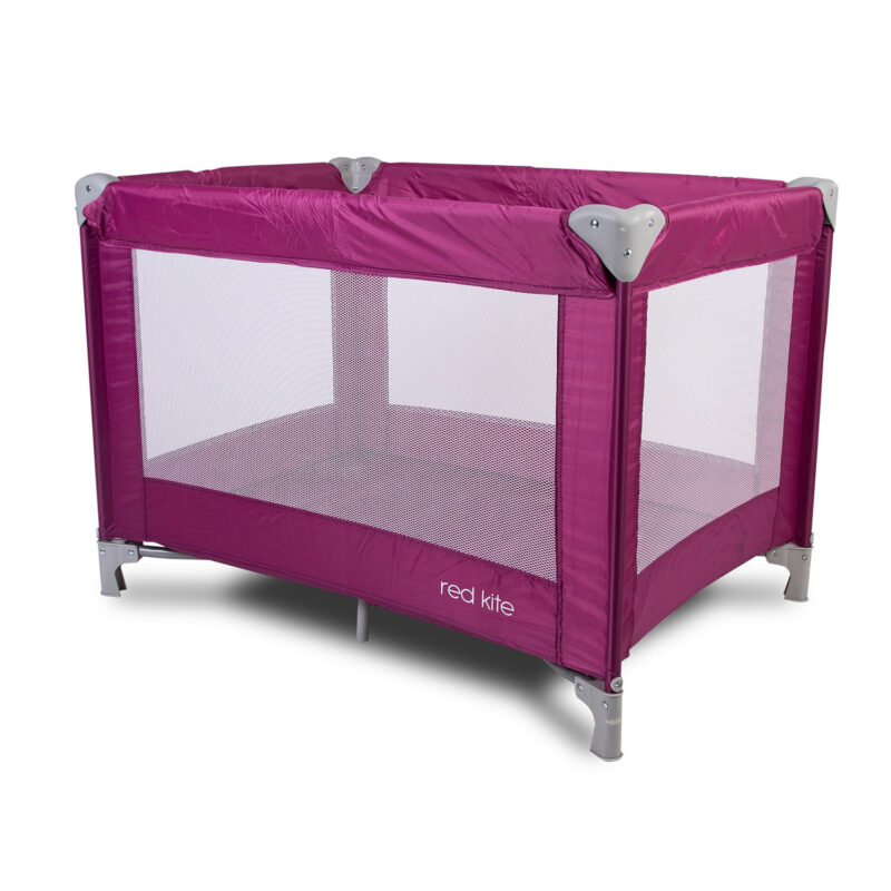 Red Kite Sleep Tight Travel Cot Raspberry (1)