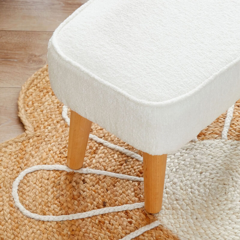 Babymore FREYA Nursing Chair with Stool - Off White Boucle (3)