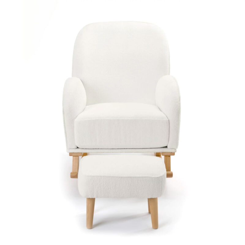 Babymore FREYA Nursing Chair with Stool - Off White Boucle (6)