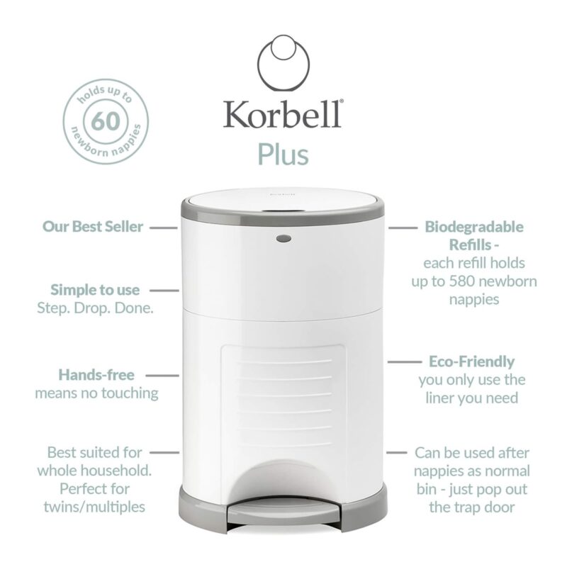 Korbell Plus 26 litre Nappy Bin (1)